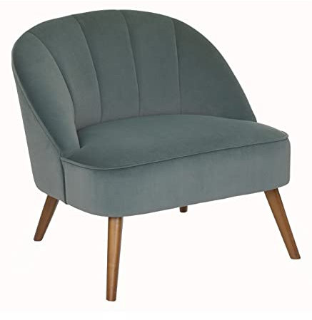 Sessel Naova - Samt - Holzimitation Beine - Celadon grün - Celadongrün/Graphit - Atmosphera créateur d'intérieur