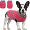 KATZINST Hunde Fleecejacke, Hundepullover Fleece, hundemantel Fleece, Wendefarbe Hundefleecepulli mit Reissverschluss, Warm Hundepulli für Mittelgroße Hunde Labrador Bulldogge, Rot L