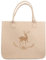 Brandsseller Filztasche mit Hirsch Prägung ca. 38 x 19 x 32 cm Einkaufstasche Shoppingbag Freizeittasche Beige