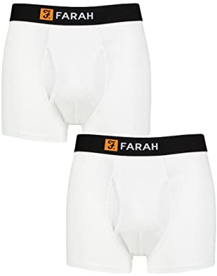Farah Mens Classic Striped and Plain Bamboo Keyhole Trunks Pack of 2