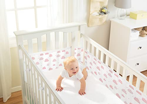 BreathableBaby Tour de lit classique en maille respirante | pour berceau avec 4 côtés ouverts | Couvre 4 côtés | L'alternative plus sûre aux tours de lit traditionnels | Lavable en machine | Nuage