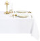 DWCN Weiß Tischdecke Weihnachten Leinenoptik Abwaschbar Tischwäsche Wasserabweisend Tischtuch für Esszimmer, Garten, Party, Hochzeiten oder Haushalt,135x260cm