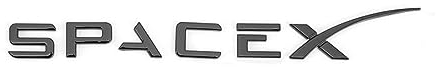 Auto ABS Letters Embleme Abzeichen Sticker Aufkleber, Für Tesla SpaceX vorderer,Rear Boot Trunk/Kühlergrill/Lenkrad extern Zubehör,C-Black