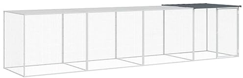 vidaXL Hühnerkäfig, Hühnerstall mit Dach, Geflügelstall für Hühner Henne Kleintiere, Hühnerhaus Kleintierstall Kleintierkäfig, Anthrazit Verzinkter Stahl