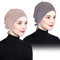 Hijab Kopftuch,Damen Frauen Undercap Hijab Unterschal Hijab Islamische Muslimische Unterschal Hijab Closure Solid Color Unter Schal Hijab Kopfbedeckung Chemo Kopftuch Schlafmütze (Khaki+Dunkelgrau)