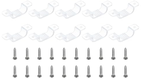 PATIKIL Clips De Fixation Pour Bande Lumineuse Led Lot De 100 Supports De Fixation Avec Vis Pour Câble Ruban brillant Néon Rgb De 15Mm-17Mm Translucides