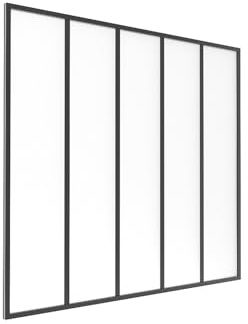 Vente-unique - Glaswand Bayview -L 150cm x B 3.5cm x H 130cm- Sicherheitsglas - schwarz