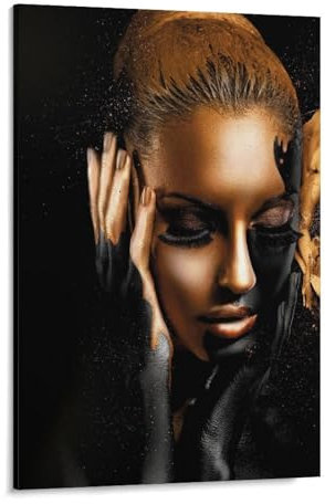 Afrikanisches schwarzes Gold, das Gesicht berührt,Puzzles 1000 Stück Puzzles Für Erwachsene Kinder Klassisches Familienpuzzle Indoor DIY Spielzeug Geburtstagsgeschenk(50x70cm)-A72