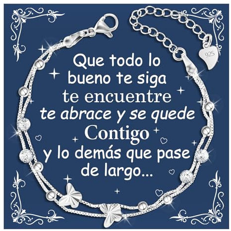 CheersLife Regalos Originales para Mujer Pulseras de La Amistad Pulsera Amistad Amigas Pulsera Amigas Regalo Cumpleaños Mujer Regalo para Hijas Hermanas Novias Mamá - Mariposa