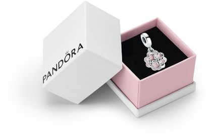 PANDORA Four-leaf Clover Friendship Double Dangle Charm - Sterling Silver Bracelet Charm Compatible Moments - Gift for Her - With Gift Box