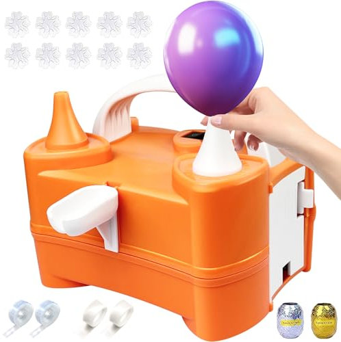 Electric Balloon Pump, Electric Balloon Inflator Portable with Dual Nozzle (AC220-240V 600W), Balloon Machine for Party, Wedding, Birthday, Activities and Festival Decoration