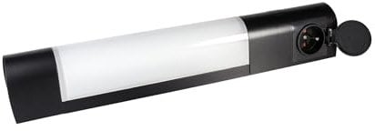TIBELEC 50300220 Applique Noire LED 7W 500lm avec Tube LED, Culot S19 et Prise 2P - Idéale pour Salle de Bain, Double Pose Possible (Murale ou Plafond), Design Moderne et Fonctionnel