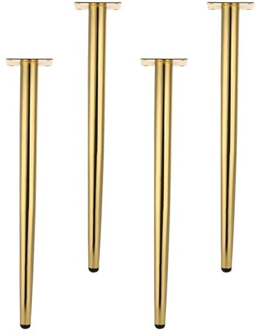 Lot de 4 pieds de meubles en métal vertical/inclinable, hauteur de 10,2 cm à 71,1 cm, capacité de charge de 648,6 kg, doré, 65 cm, idéal pour canapé, bureau, table basse, table de nuit et armoires