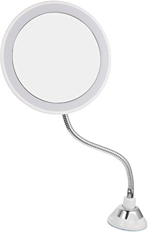 BELLIFFY 360grado Espejo De Aumento Ventosa Espejo De Maquillaje Luz Led De Tocador Compacto para Viaje