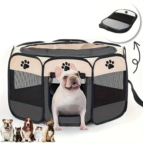 Welpenauslauf, Welpenlaufstall, Laufstall Hund, Katzengehege, Hundelaufstall für Wohnung, Welpenauslauf Indoor, Laufstall Katze, Hasengehege, Kaninchengehege, Katzen Aussengehege, grau