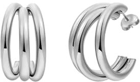 XENOX® Trio Medium Creolen - Damen Ohrringe aus hochwertigem Edelstahl, 100% Wasserfest | X2673