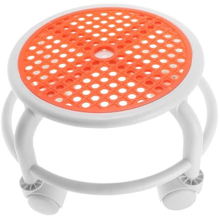 MUSISALY Round Low Stool Swivel Rolling Stool Foot Rest for Pedicure and Massage