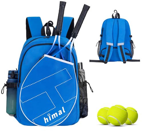 UNIHIMAL Tennistasche, Tennis-Rucksack für Herren und Damen, große Kapazität für 2 Schläger mit belüftetem Schuhfach und isolierter Tasche