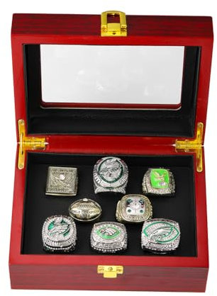 haobook Rugby PHI Eagles 8. Super Bowl Championship Ring Replikat Set – NFL Sammlerstücke, Männer, Fans, Freunde & Sammler,11#