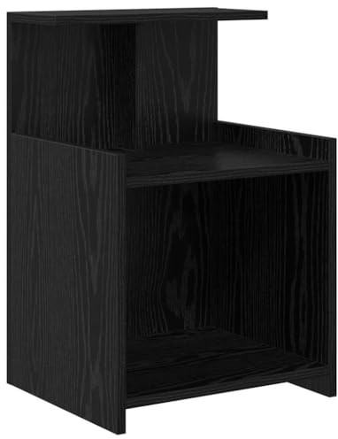 vidaXL Nachttisch in Schwarz Eiche - 40 x 35 x 60 cm - Holzwerkstoff Nachttisch für drinnen - Moderner anthrazitfarbener Schlafzimmer-Stauraum mit Schublade - Stylischer und praktischer Nachttisch