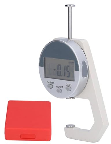 Telituny Dickenmesser Digital, 0-25,4 mm Bereich LCD Bildschirm Digitalanzeige Flaches Dicken Messgerät, Mini Thickness Gauge Bügelmessschraube Digital Dickenmessgeräte, für Leder Papier Metall