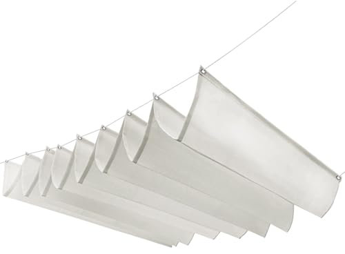 Toldo retráctil con forma de onda, ajustable, para patio, resistente al desgarro, impermeable, protector solar anti-UV, lona para exteriores, jardín, balcón, playa