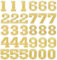 30 Pack 3.1 cm Iron on Numbers, 0-9 Iron on Numbers for Football Shirts, DIY Clothing, Hats, Bags, (Gold)