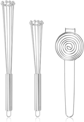 2 Stück 304 Edelstahl Kugelbesen Schneebesen-Set und Eigelb Trennzeichen, Schneebesen Edelstahl -Kugeln, Draht Ei Schneebesen Set für Kochen, Mischen, Schlagen, Rühren