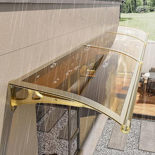 Dtyubfg 100x240cm Auvent De Porte D'entrée Extérieur - Plaque en Polycarbonate + Support en Alliage D'aluminium, Marquise pour Porte, Fenêtre, Entrée, Extérieur