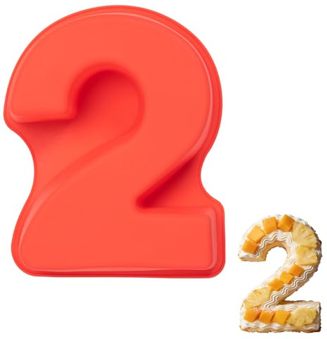 Silikon Backform Zahlen,Kuchenform Zahlen Groß,Number Cake Backform (2) | Antihaftend