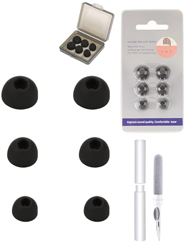 3 Paar Silikon-Ohrstöpsel für JBL Tune Beam 2, daunke Ersatz-Ohrstöpsel, 3 Verschiedene Größen (S/M/L),mit halbtransparenter Grauer Box,weich und bequem, für In-Ear-Kopfhörer, Schwarz