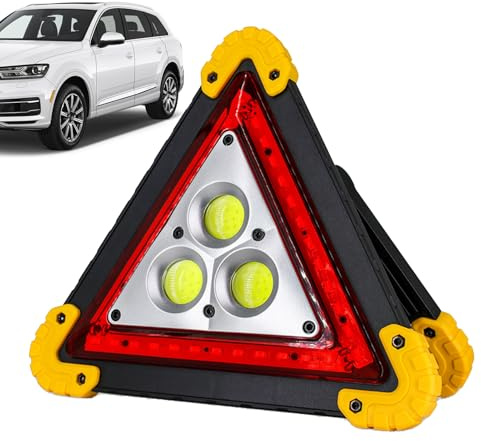 Bizhubmat Triangle D'arrêt d'urgence Multifonction pour Voiture - Triangle De Signalisation Voiture LED, TrianglesLumineux LED pour Voitures, Panneau D'arrêt TriangleDe Sécurité en Cas De Panne