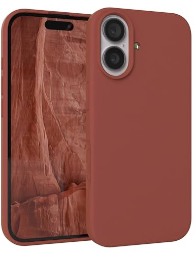 EAZY CASE Premium Silikon Hülle für iPhone 17 - Handyhülle, Stoßfest, Schutzhülle mit Kameraschutz, Kratzfester weicher Mikrofaser-Innenfutter, Slim Liquid Silikon Cover Case Bumper - Terrakotta Braun