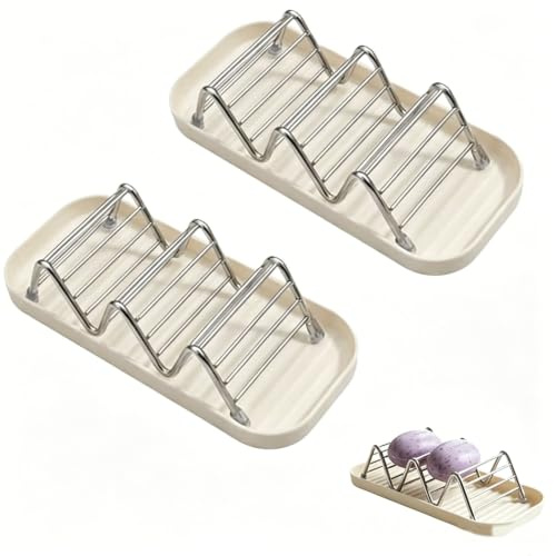 2PCS Steel Soap Dish, Soap Holder, Bathroom Soap Bar Holder Set, Soap Box for Shampoo Bars, Soap Tray for Daily Use