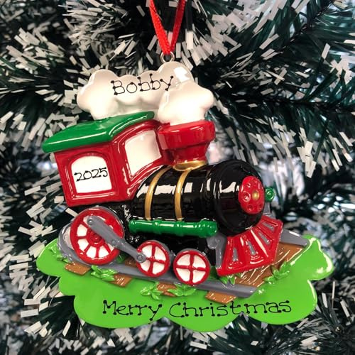Personalised Christmas Xmas Tree Bauble Decoration Ornament | Train