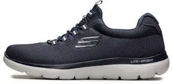 Skechers Men's Summits Sneaker, Navy Mesh Trim, 10.5 UK