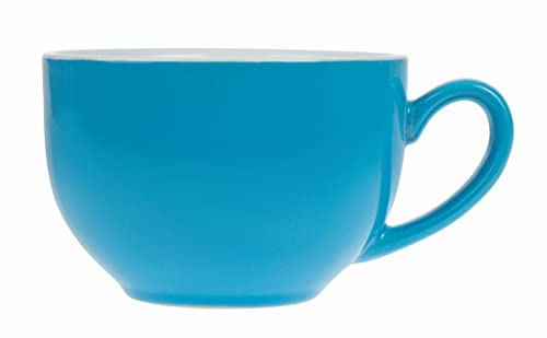 Olympia Cafe Cappuccino Cup Blue - 340ml 11.5fl oz (12 Pack) - Dishwasher Safe, Stoneware Hot Drink Mugs HC404