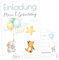 Olgs Ballon Party Einladungskarten, Elefant & Fuchs, 12er Set für Jungen, inkl. Umschläge, Perfekt für Kinder- & Babygeburtstag
