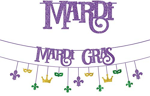 Amscan Mardi Gras Glitzerbanner-Set