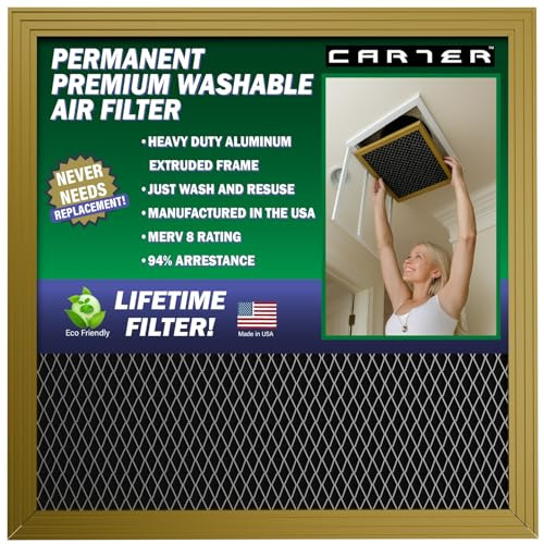 CARTER | Gold | MERV 8 | HVAC- und Ofenfilter | waschbarer elektrostatischer (16 x 24 x 1)
