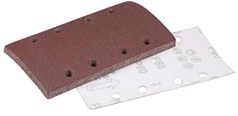 sourcing map 80 Grit 1/3 Sanding Sheet Sander Sandpaper Hook and Loop Pads 8 Hole 10pcs