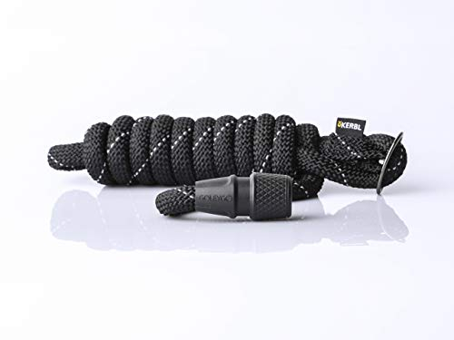 GOLEYGO Hundeleine Rope, Schwarz, Reflektiert leuchtend, Größe S 1,4-2m, Sicherer Magnetverschluss, Inkl. Adapter-Pin, Hundeleine für kleine Hunde bis 15kg, Maximale Belastung 100kg