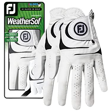 FootJoy WeatherSof Damen Golfhandschuhe, Weiß, L