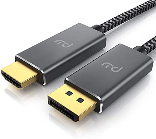 Primewire - 2m - Cavo da Displayport a HDMI – 4K Standard 2.0 - UHD 3840 x 2160 @ 60 Hz – Adattatore da DP a HDMI con Protezione Antipiega – Contatti Dorati – Monitor TV Laptop PC Scheda Video