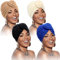 SATINIOR 4 Stück Afrikanisches Muster Kopfbedeckung Vorgebundene Haube Turban Knoten Mütze Kappe Hut (Weiß, Schwarz, Blau, Kamel)