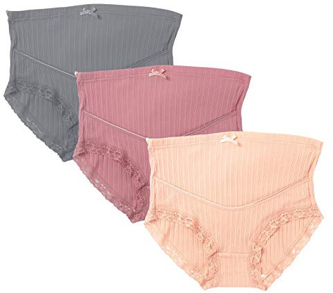 FEOYA 3 pcs Culotte Enceinte Réglable Femmes Culotte De Maternité pour Enceinte Réglable Culotte De Maternité Taille Haute Soutien Ventre Enceinte sous-Vêtements