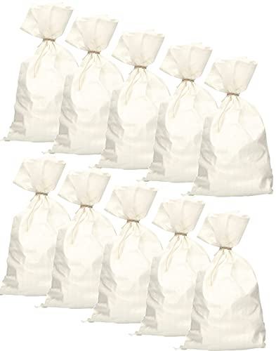 KOTARBAU® - Set di 50 sacchi in tessuto in polipropilene, 65 x 105 cm, 50 kg, tessuto pesante bianco