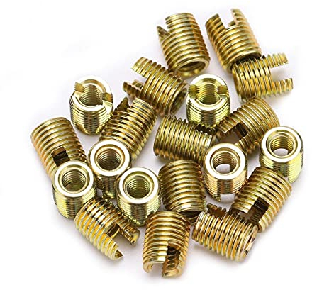 Inserts en Acier au Carbone Autotaraudeurs Accessoires D'inserts Filetés M2 M3 M4 M5 M6 M8 M10 M12 Inserts 20 Pièces((Inner M3*0.5 Outer M5*0.5)), attache, Autres attaches