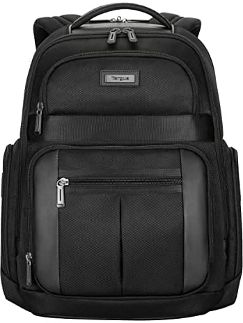 Targus Mochila Elite de 15-16, Mochila de Trabajo con Espalda y Asas de Malla Transpirable, Negro, TBB618GL