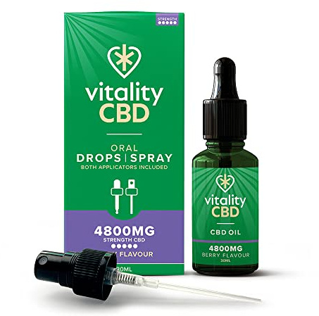 Vitality CBD Drops, Spray in MCT Oil 4800 mg, Berry, 30 ml, NO THC
